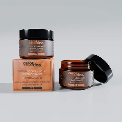 CRÈME HYDRATANTE, ÈCLAIRCISSANTE & ANTI SOLEIL By Carotina®