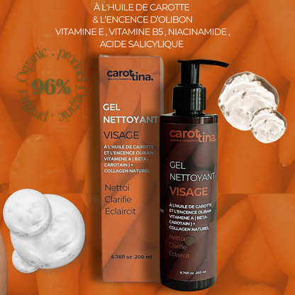 GEL NETTOYANT A L'HUILE DE CAROTTE & L'ENCENS D'OLIBON By Carotina®