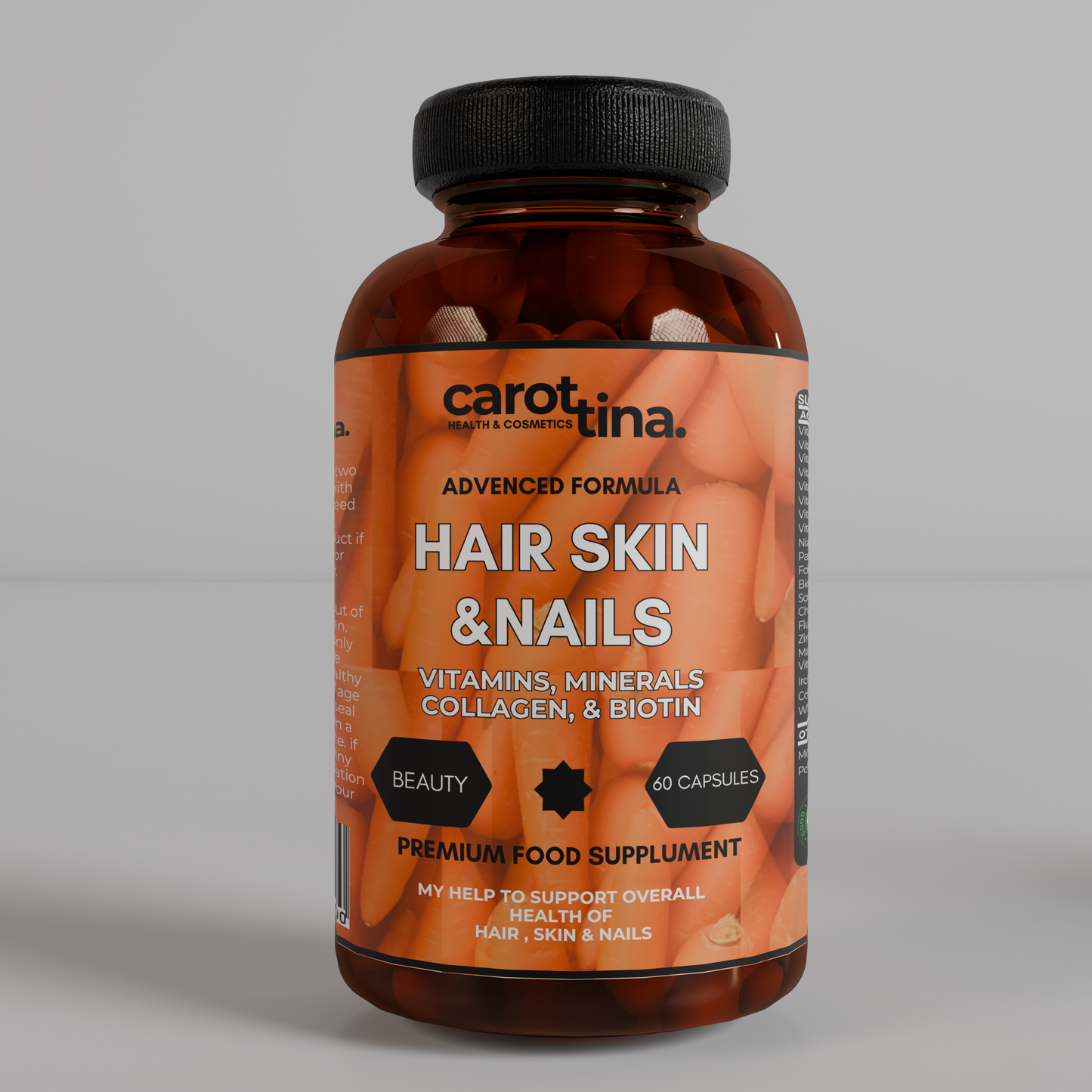 HAIR, SKIN & NAILS | 60 CAPS - Complément Alimentaire By Carotina®